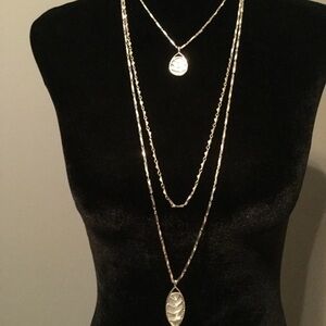 Stella & Dot Gold Triple Layer Necklace